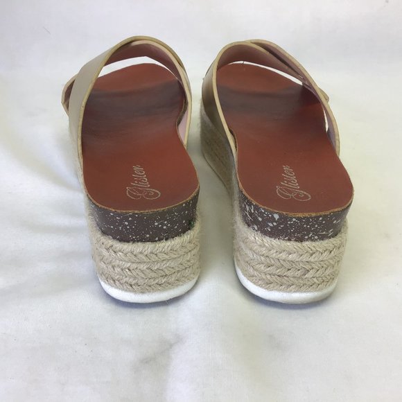 Glister Gold Metallic Platform Sandals Slip On 8 - Picture 7 of 8